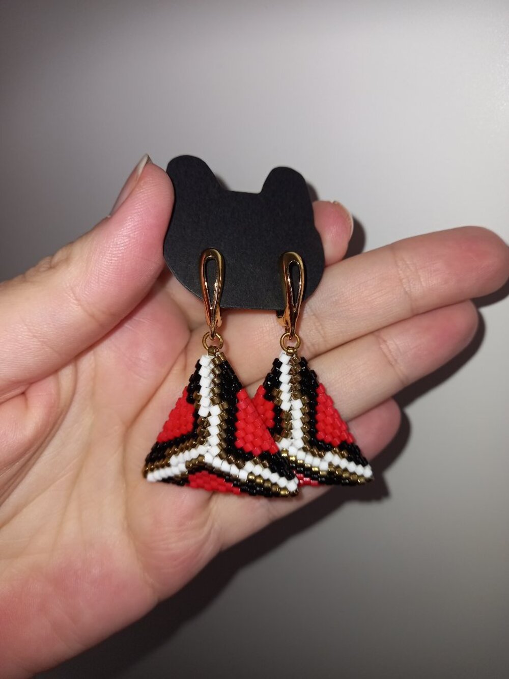 18k gold-plated 🐍✨ New Handmade Earrings – “Snake Path in Red” Design  ✨🐍